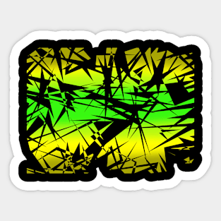 Jamaican Flag - Scratch Flag Design Sticker